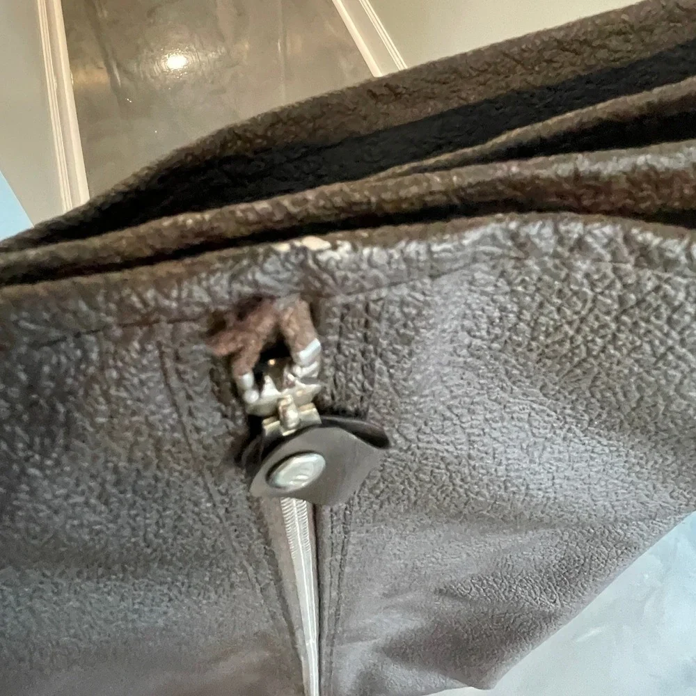 VTG American Tourister Brown Faux Leather Hanging Garment Bag 39x23 Travel Suit